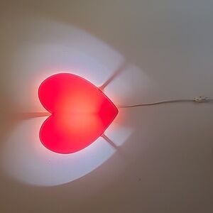 IKEA Smila Hjärta wall lamp. Soft mood light. Red heart - vintage 2000s design
